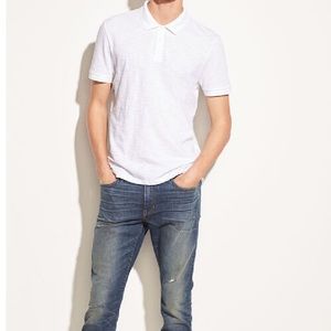 Vince slub Polo t shirt XXL white